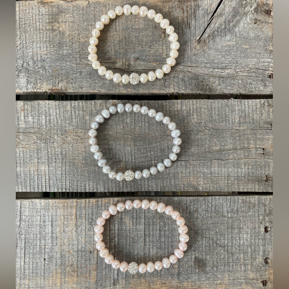 Fresh Water Cultured Pearls by Honora | Set of three stretch pearl bracelets